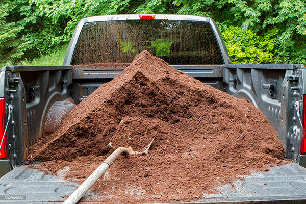mulch in bed of truck